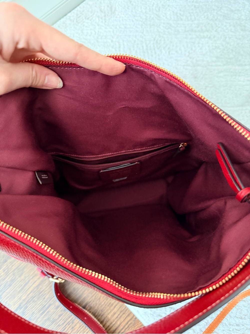 COACH Pennie Red Pebbled Leather Shoulder Crossbody Bag 6152 NEW - Picture 6 of 16